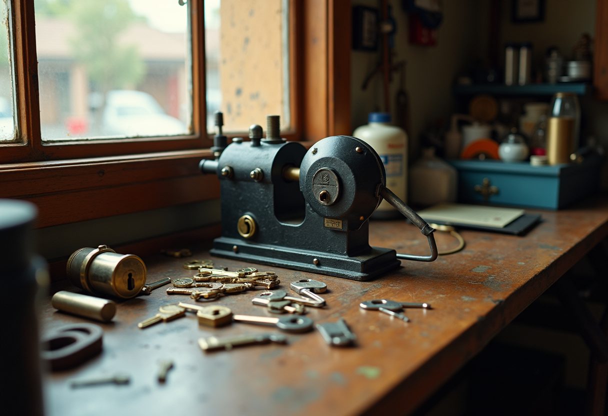 Key-cutting bench with new deadlocks — Gordon